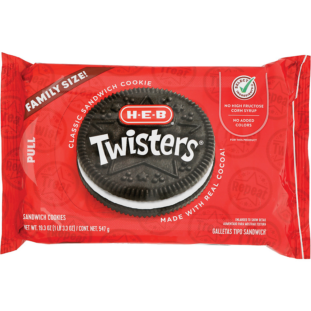 Calories in H-E-B Select Ingredients Original Twisters Sandwich Cookies, 20.1 oz