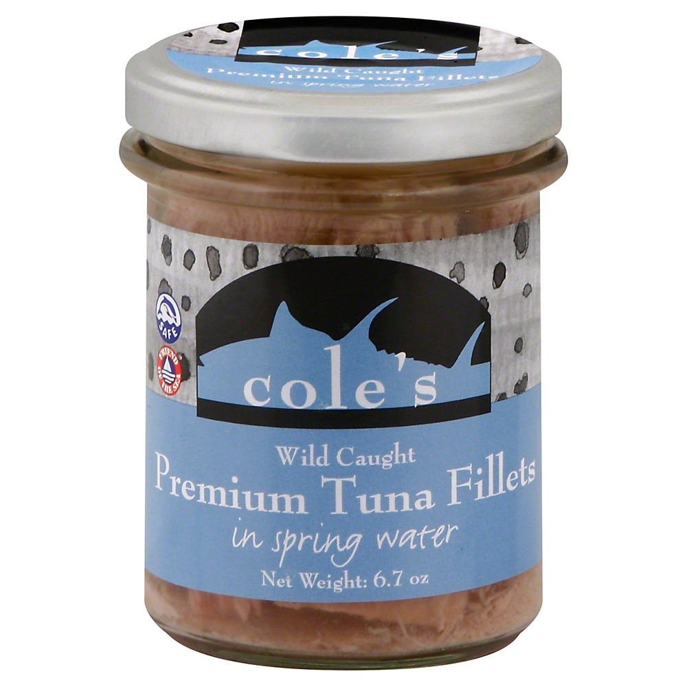 Calories in Cole's Premium Tuna Fillets in Spring Water, 6.70 oz