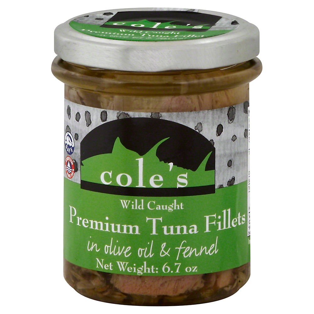 Calories in Cole's Tuna In Olive Oil & Fennel, 6.70 oz