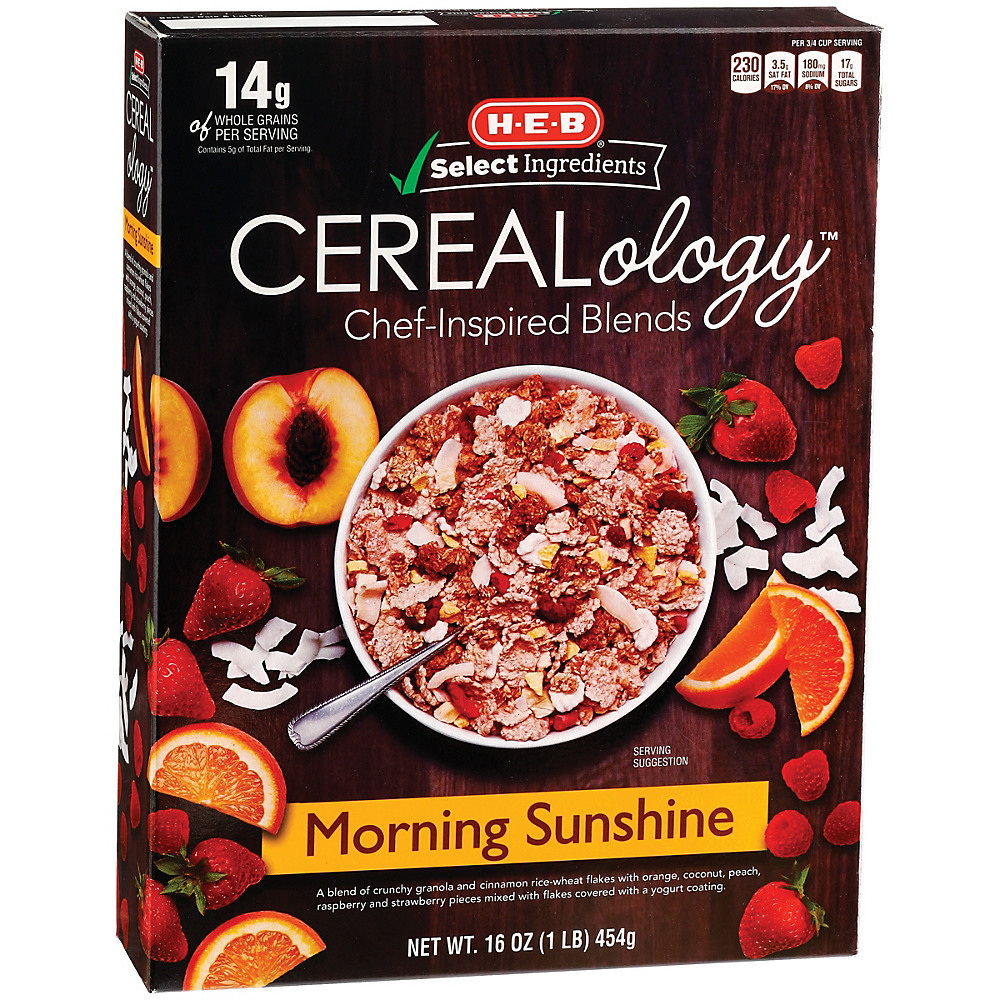 Calories in H-E-B Select Ingredients Cerealology Morning Sunshine, 16 oz