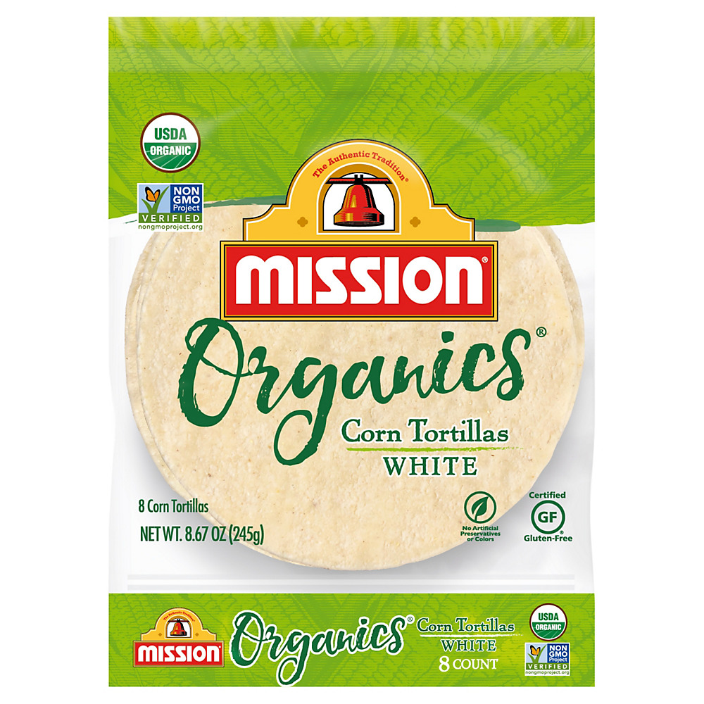 Calories in Mission Organics White Corn Tortillas, 8 ct