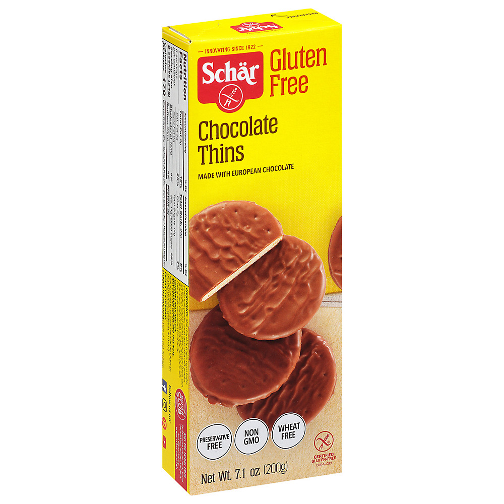 Calories in Schar Gluten Free Chocolate Thins, 7.1 oz
