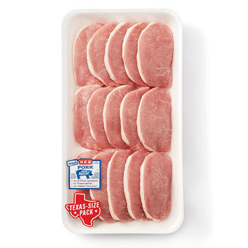 H-E-B Boneless Center Loin Pork Chops - Texas-Size Pack, Avg. 2.95 lbs