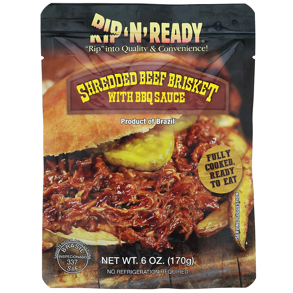 Calories in Rip N Ready Shredded Beef Brisket BBQ Sauce, 6 oz
