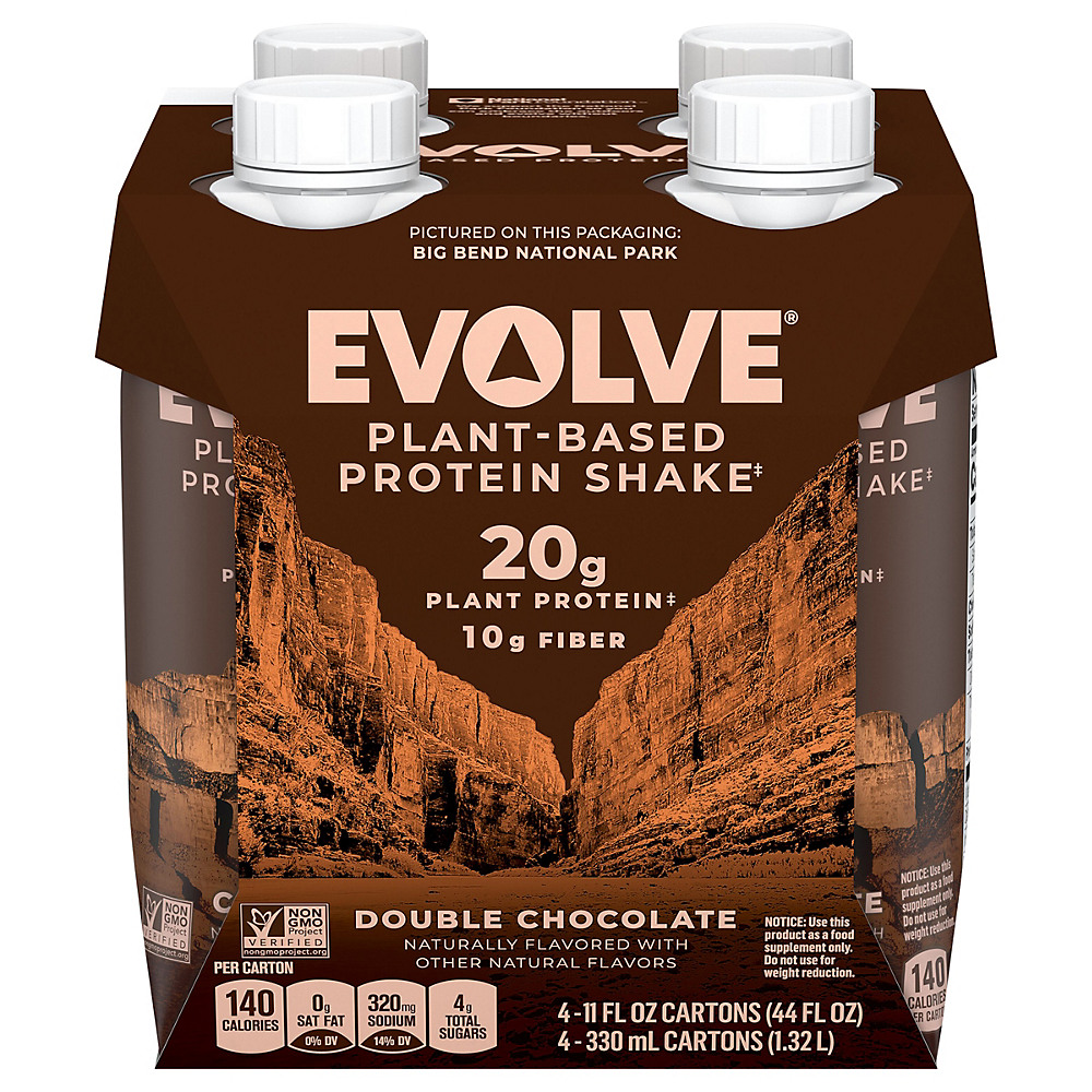 Calories in Evolve Double Chocolate Protein Shake 11 oz Bottles, 4 pk