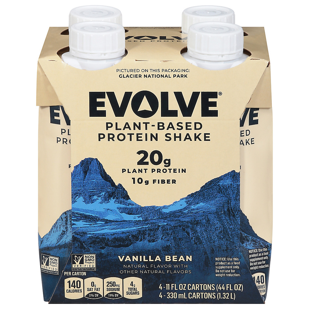 Calories in Evolve Ideal Vanilla Protein Shake 4 pk, 11 oz