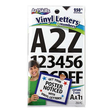 ArtSkills Vinyl Letters & Numbers Stickers - Black, 250 pc
