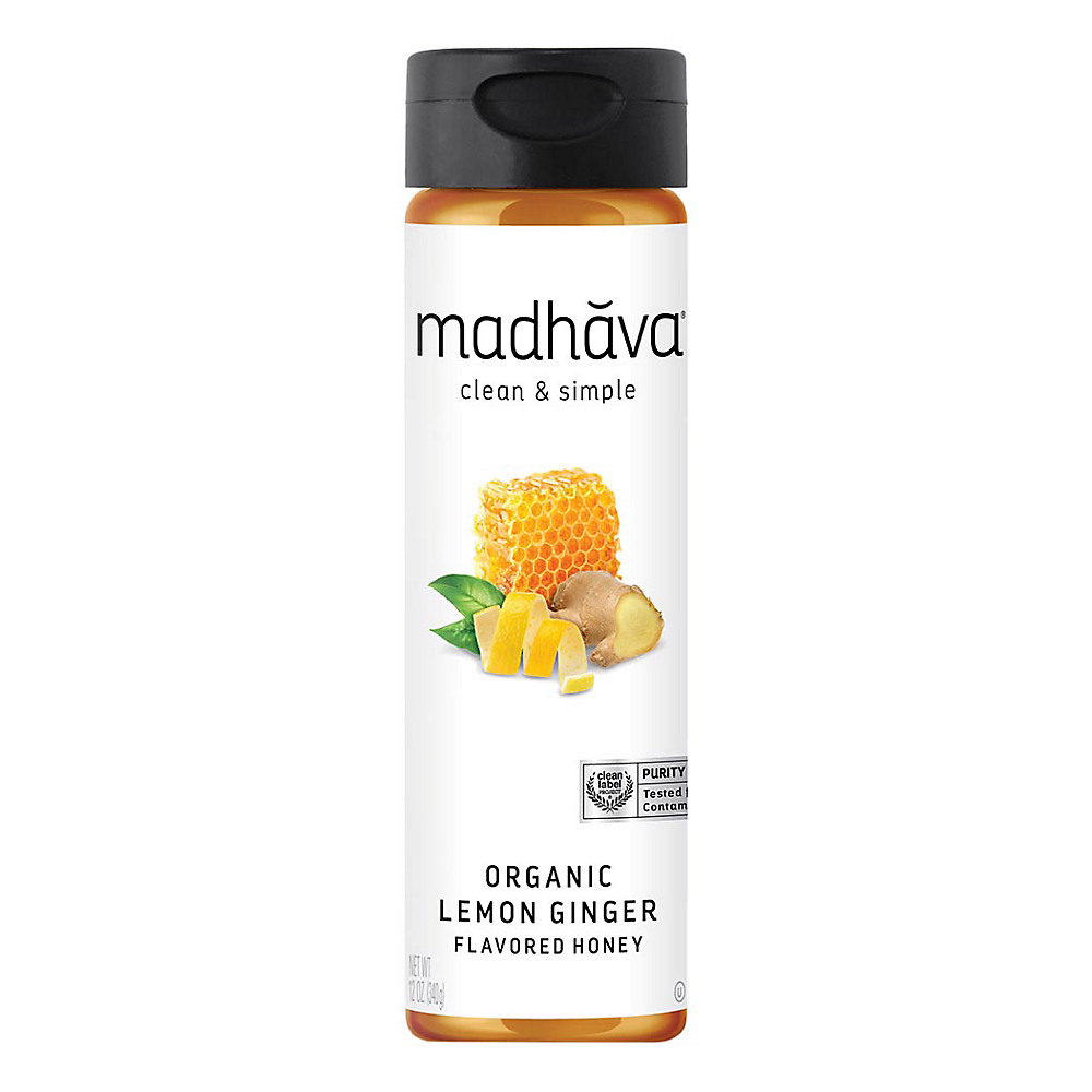 Calories in Madhava Lemon Ginger Honey, 12 oz