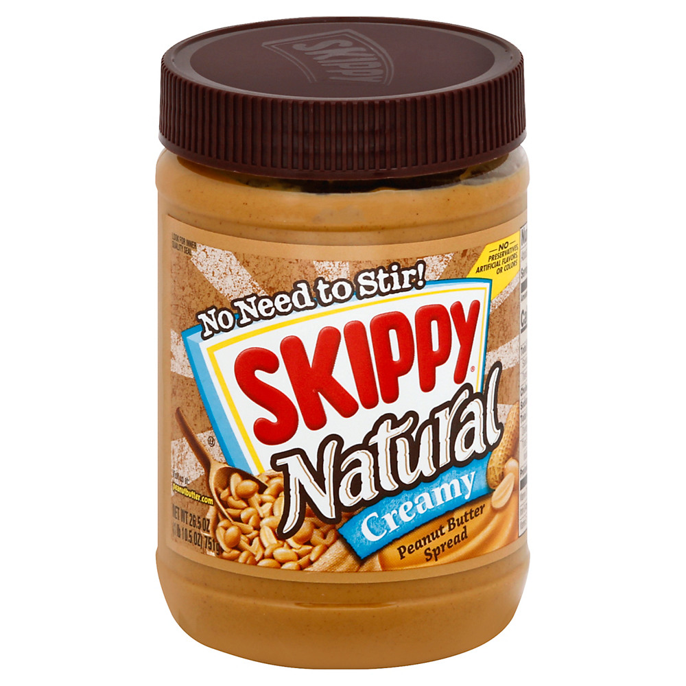 Calories in Skippy Natural Creamy Peanut Butter, 26.5 oz