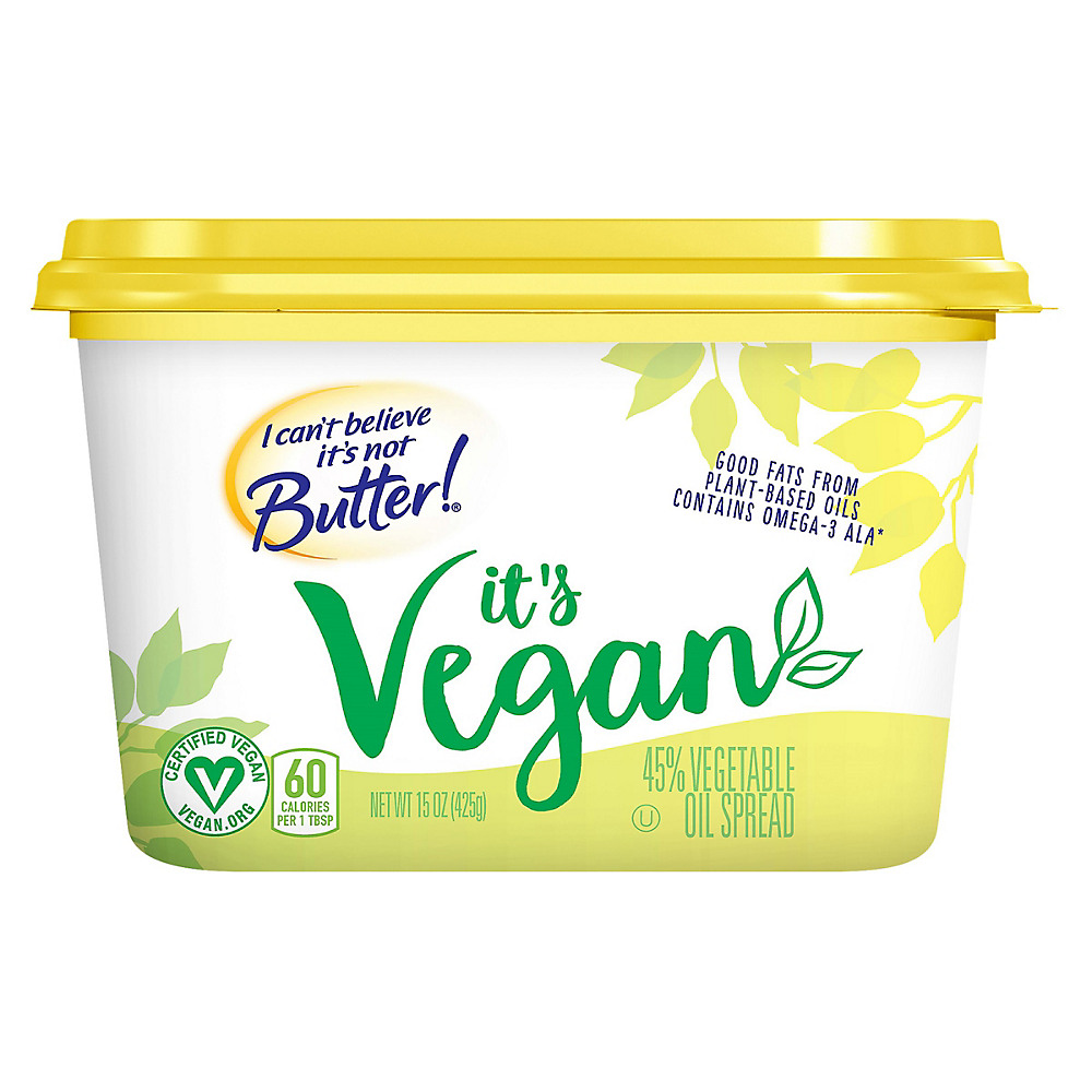 Calories in I Can't Believe It's Not Butter! It's Vegan Spread, 15 oz