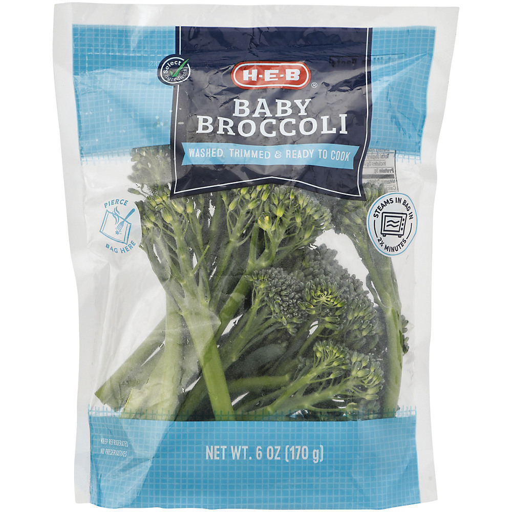 Calories in H-E-B Broccolini Bag, 6 oz