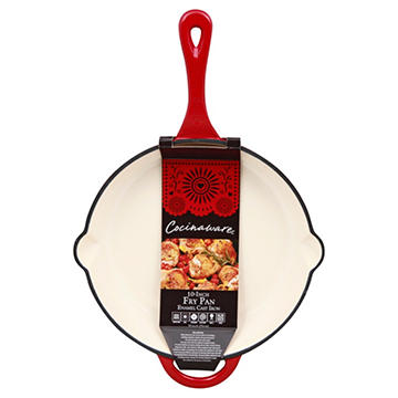 Cocinaware Nonstick Enamel Cast Iron Fry Pan - Red, 10"