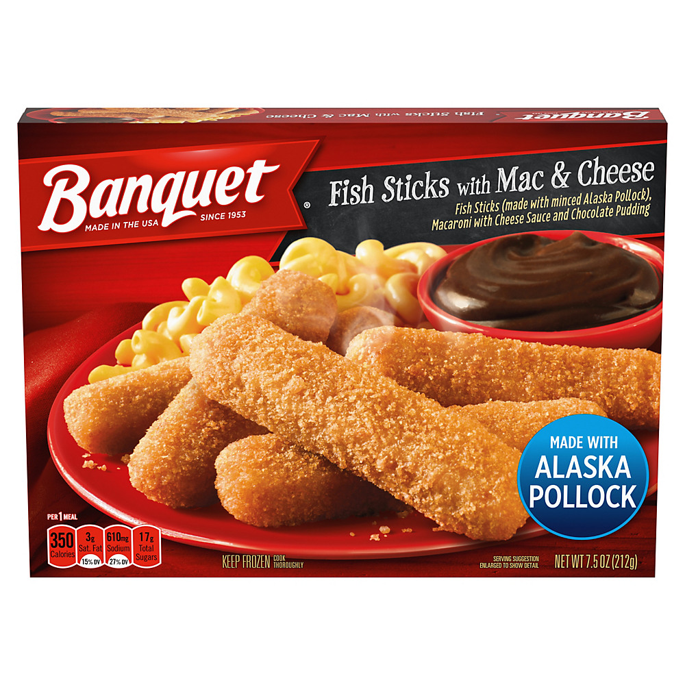 Calories in Banquet Fish Sticks with Mac & Cheese, 7.5 oz