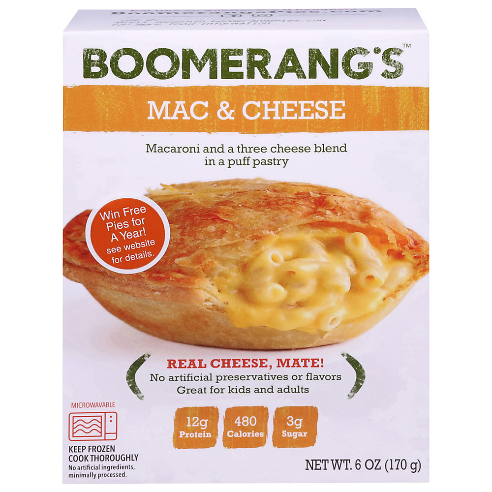 Calories in Boomerang's Mac & Cheese Pie, 6 oz