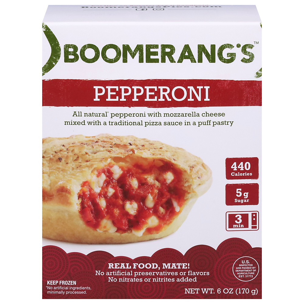 Calories in Boomerang's Pepperoni Pie, 6 oz
