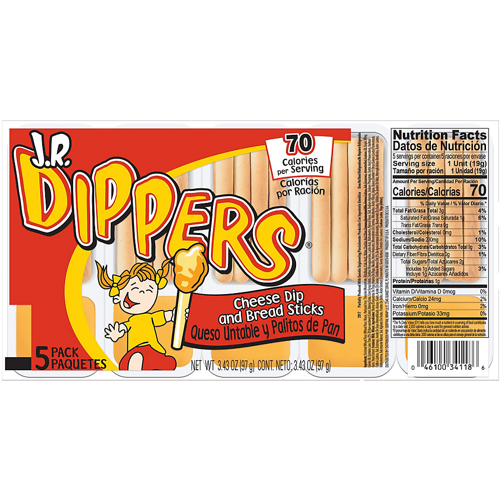 Calories in JR Dippers Cheese Dip & Bread Sticks, 3.43 oz