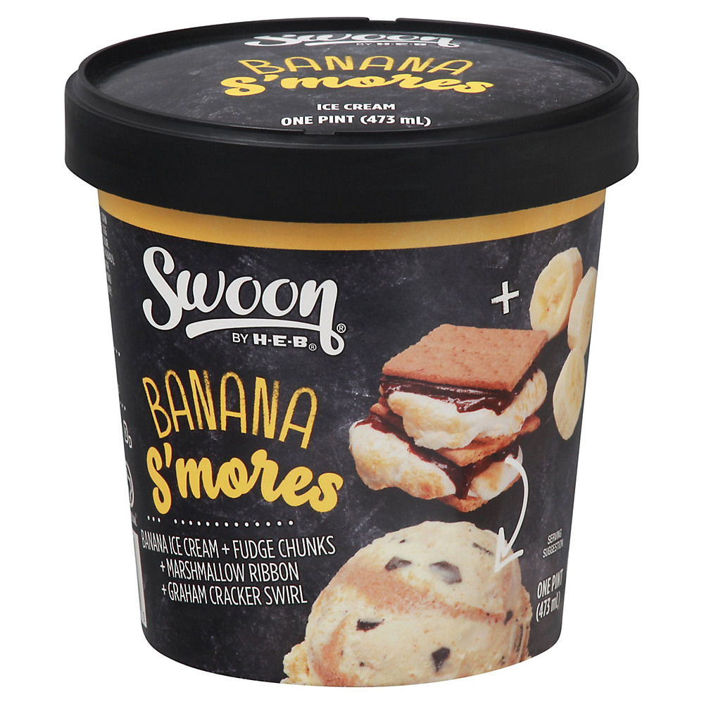 Calories in Swoon by H-E-B Banana S'mores Ice Cream, 1 pt