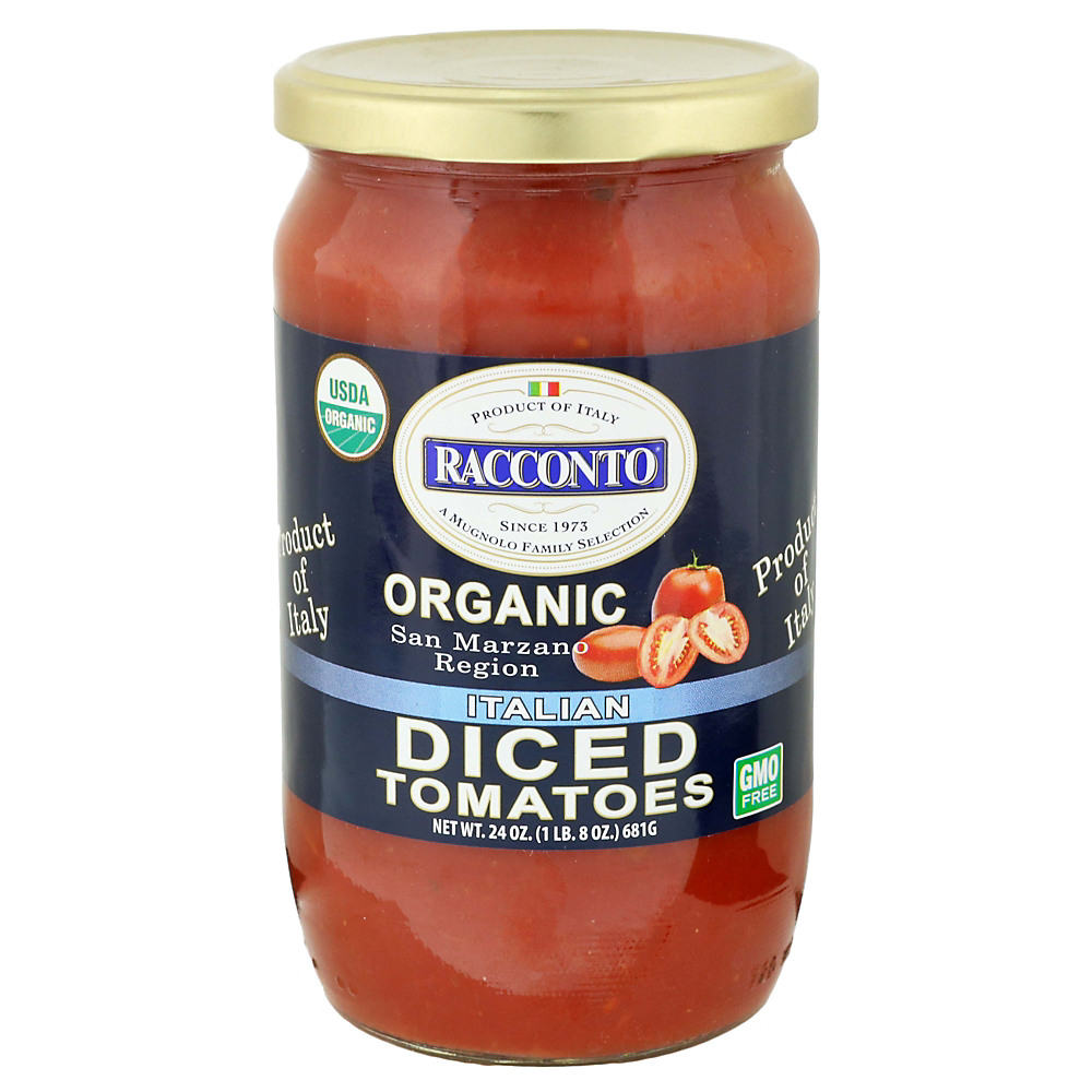 Calories in Racconto Organic San Marzano Italian Diced Tomato, 24 oz