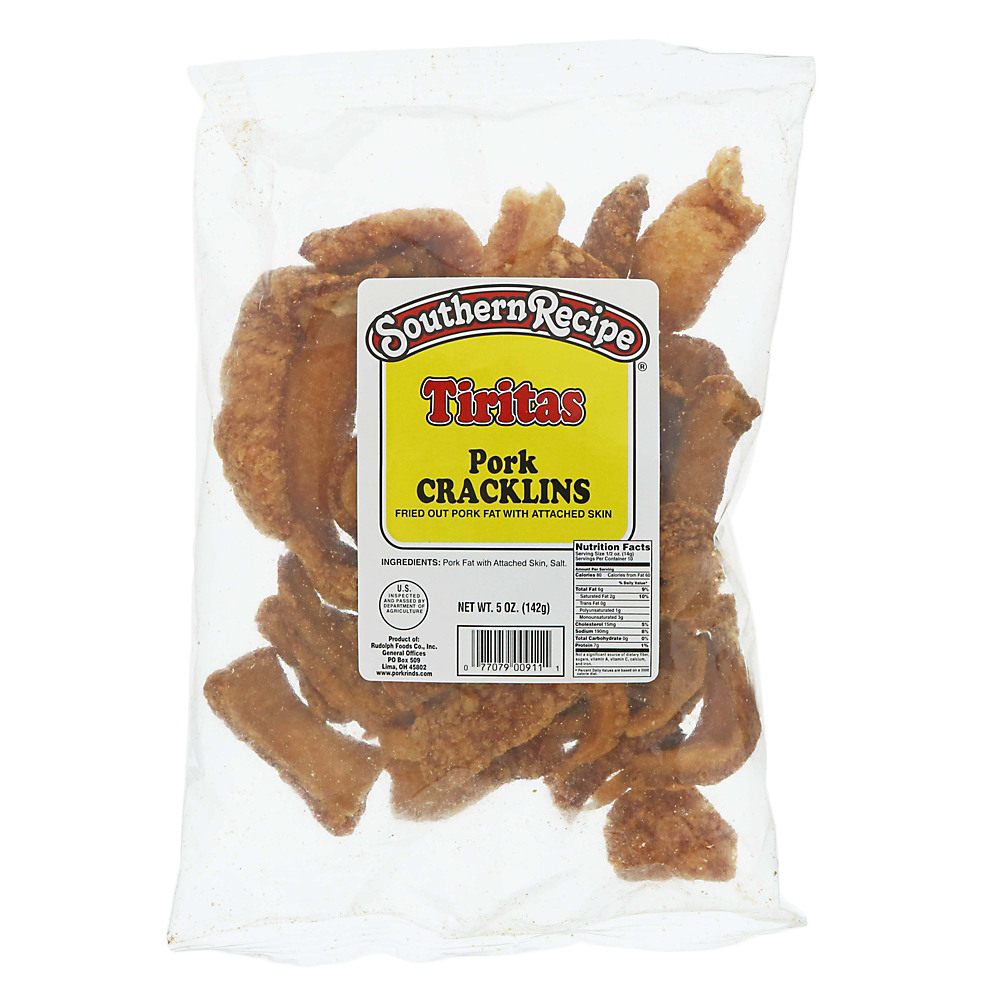 Calories in Southern Recipe Tiritas Pork Cracklins, 5 oz