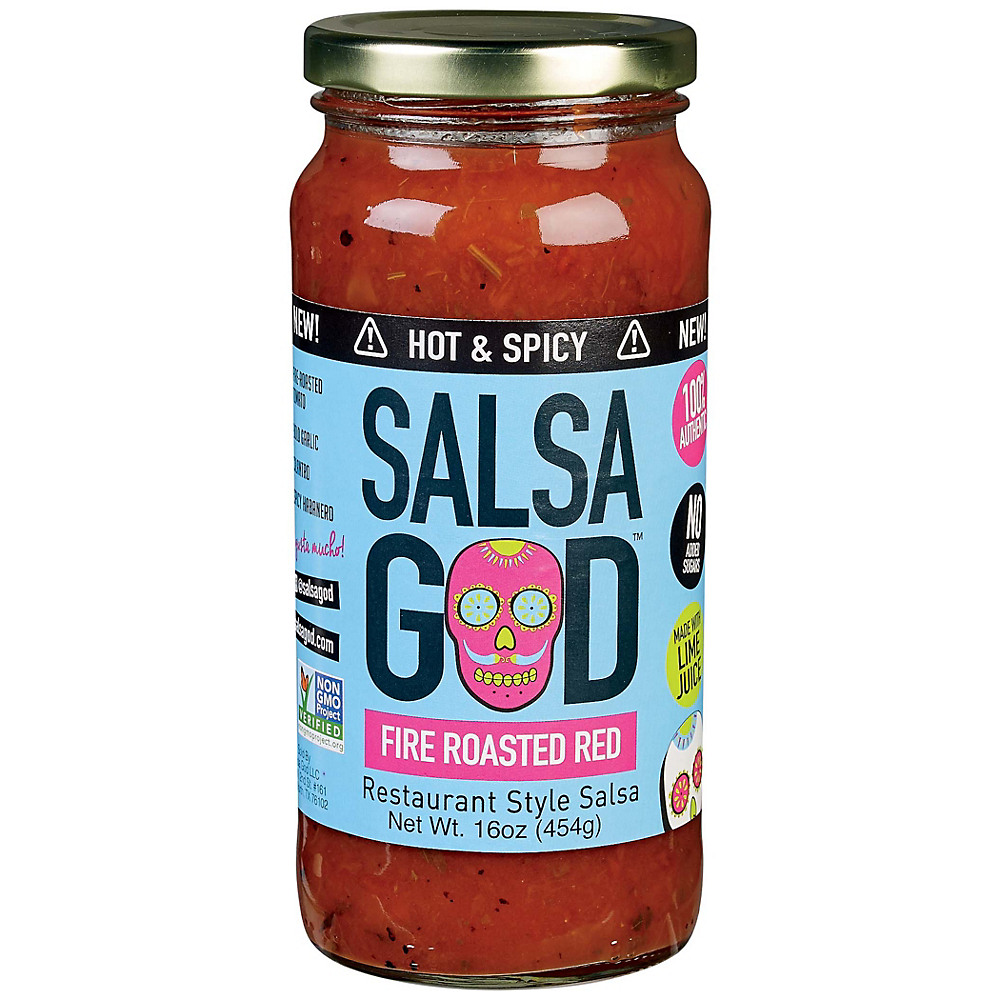 Calories in Salsa God Hot & Spicy Fire Roasted Red Restaurant Style Salsa, 16 oz