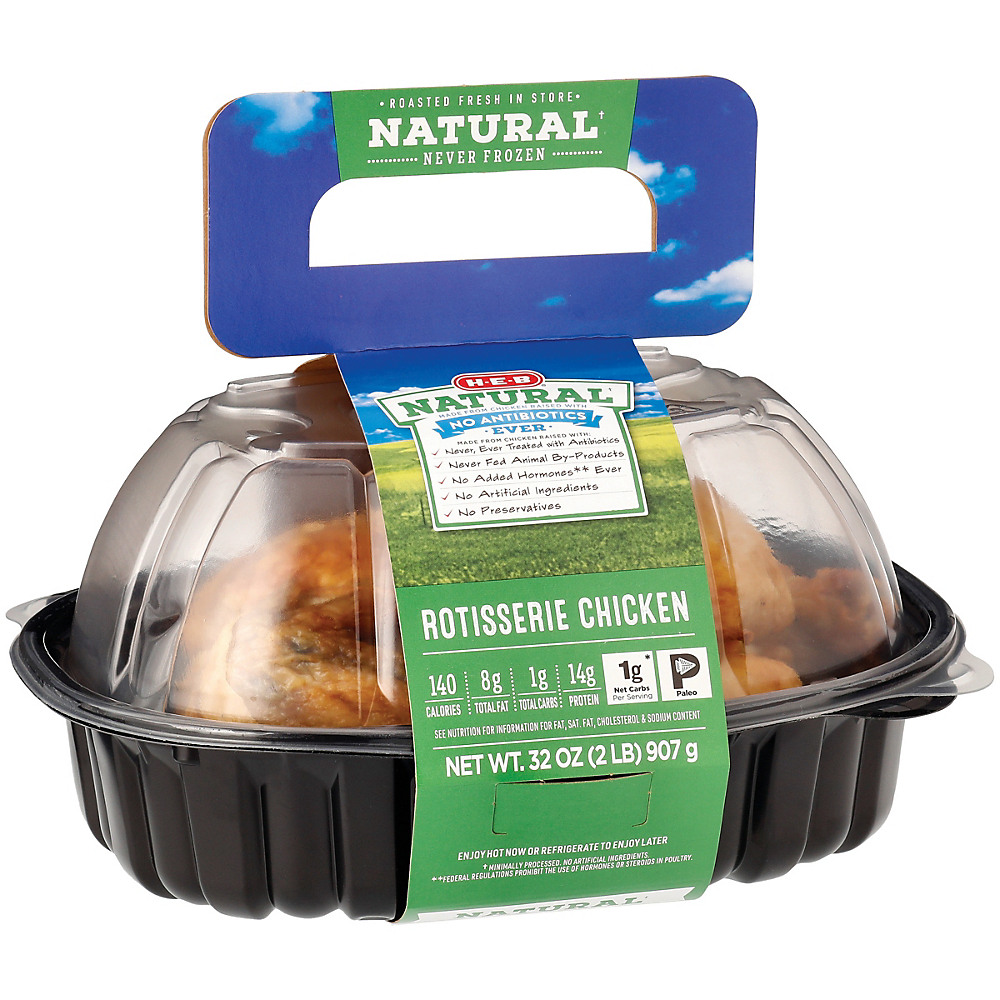 Calories in H-E-B Natural Rotisserie Chicken, 2 lbs