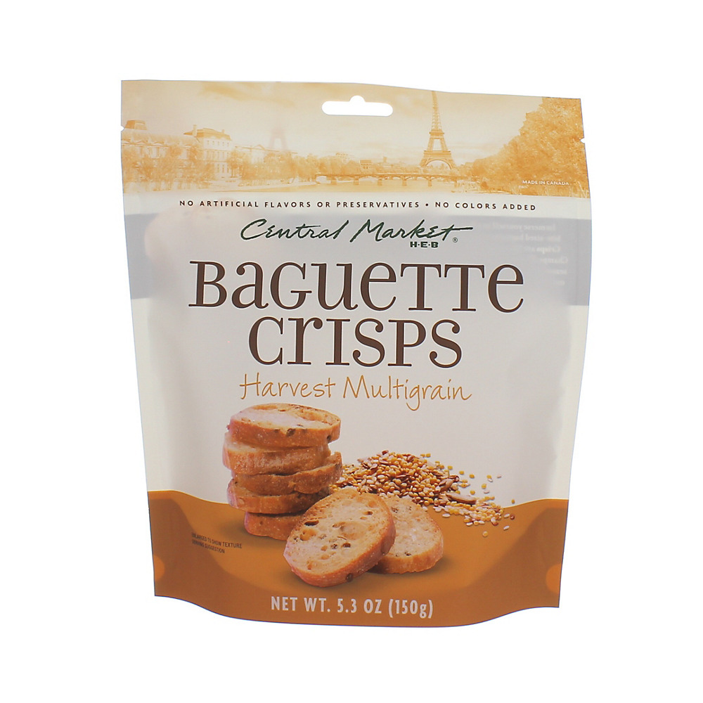 Calories in Central Market Harvest Multigrain Baguette Crisps, 5.3 oz