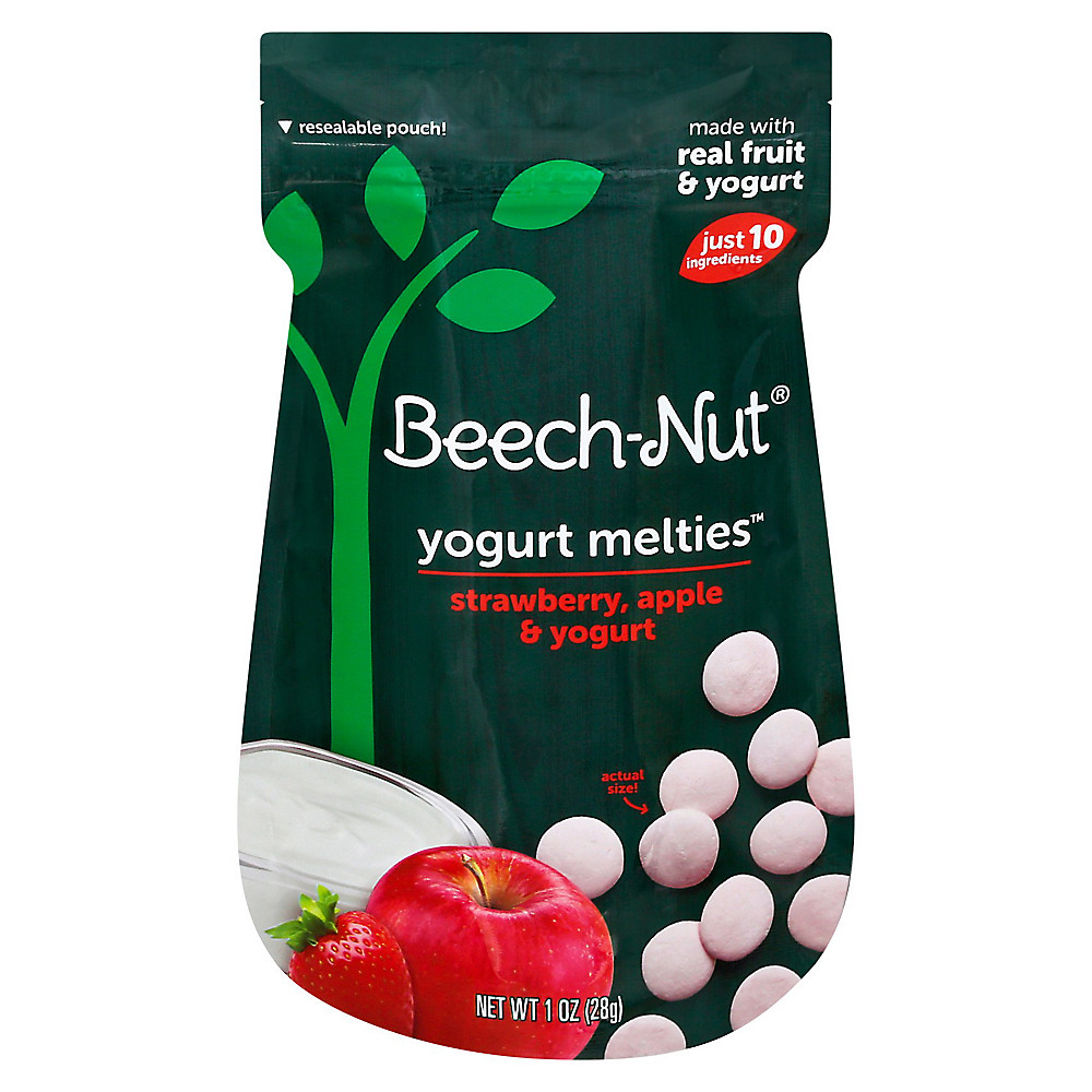 Calories in Beech-Nut Melties Stage 3 Strawberry Apple & Yogurt Toddler Snack Pouch, 1 oz