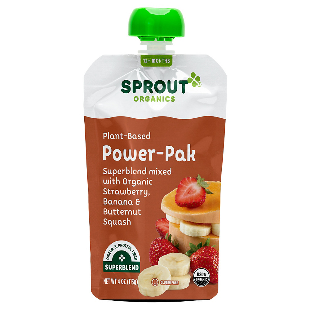 Calories in Sprout Toddler Power Pak Strawberry With Superblend, Banana & Butternut Squash, 4 oz
