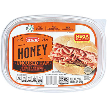 H-E-B Honey Ham Lunch Meat - Mega Pack, 22 oz