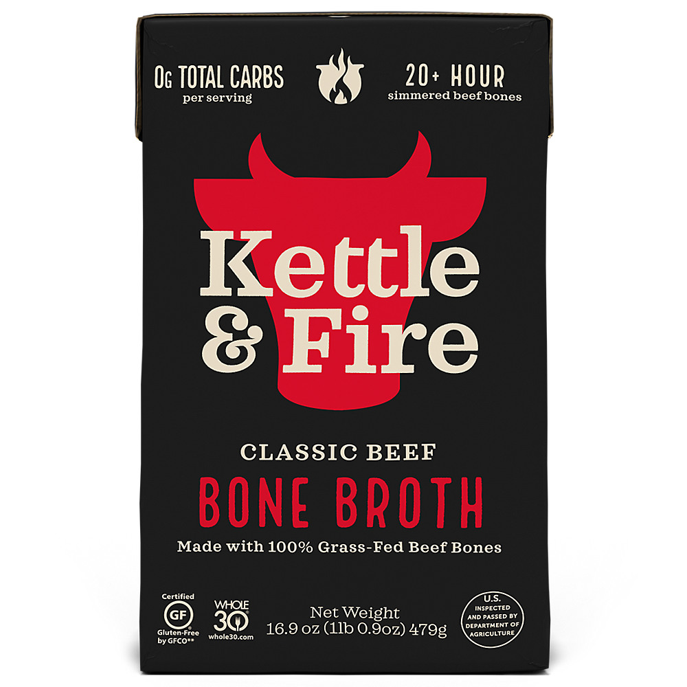 Calories in Kettle & Fire Beef Bone Broth, 16.9 oz