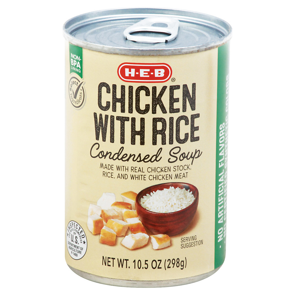 Calories in H-E-B Select Ingredients Chicken & Rice Condensed Soup, 10.5 oz