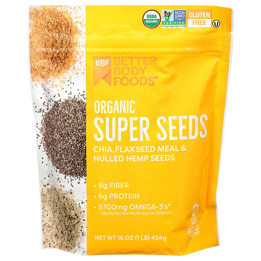 Calories in BetterBody Foods Livfit Hemp Flax Chia Super Seeds, 16 oz