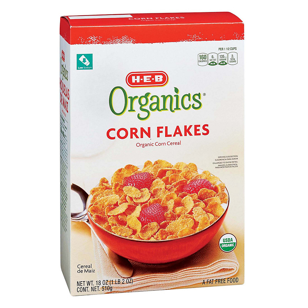 Calories in H-E-B Organics Corn Flakes, 18 oz
