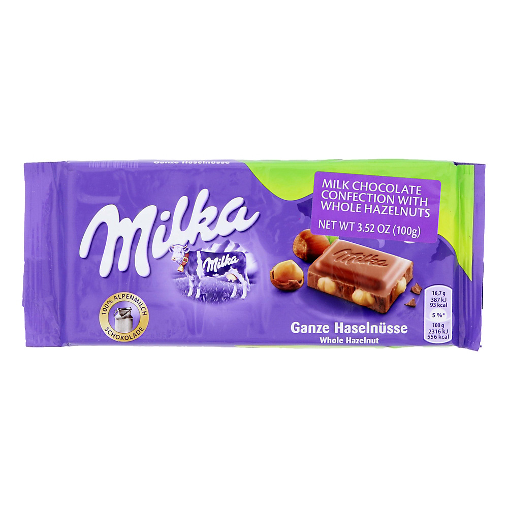 Calories in Milka Hazelnut Milk Chocolate Bar, 3.52 oz