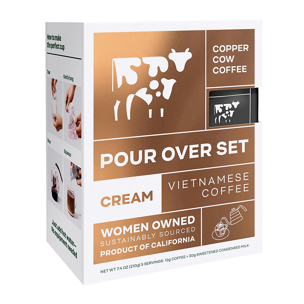 Calories in Copper Cow Coffee Pour Over Vietnamese Coffee, 5 ct