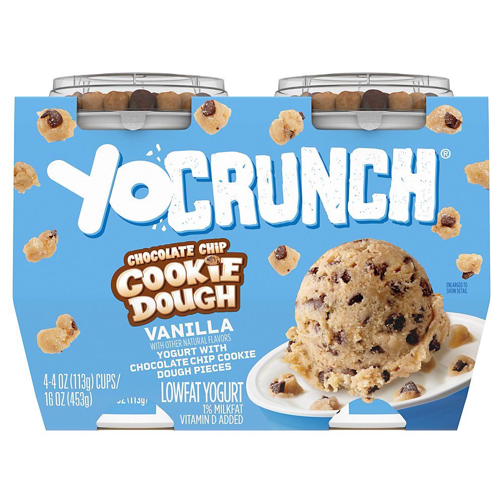 Calories in YoCrunch Lowfat Vanilla With Cookie Dough Yogurt 4 oz Cups, 4 pk