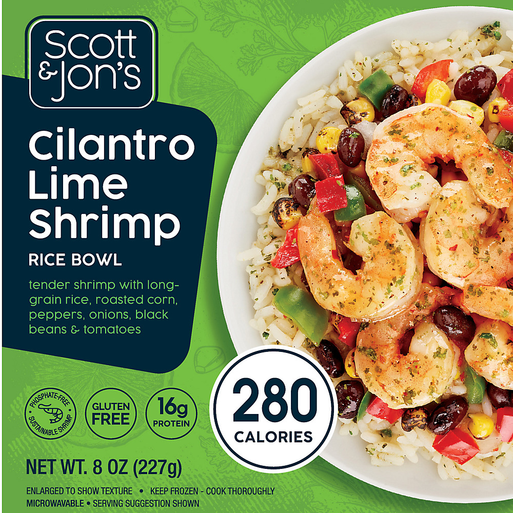 Calories in Scott & Jon's Cilantro Lime Shrimp Rice Bowl, 8 oz