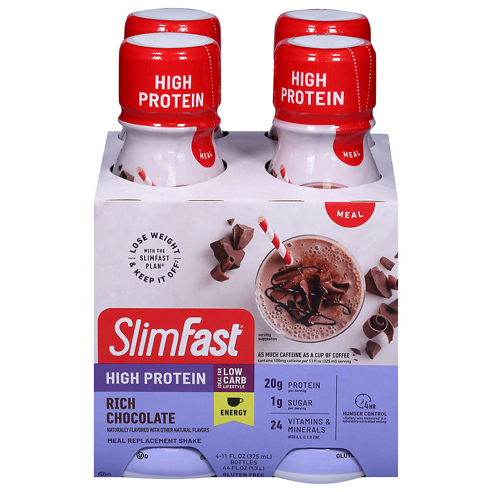 Calories in SlimFast Advanced Energy Rich Chocolate Shake 4 pk, 11 oz