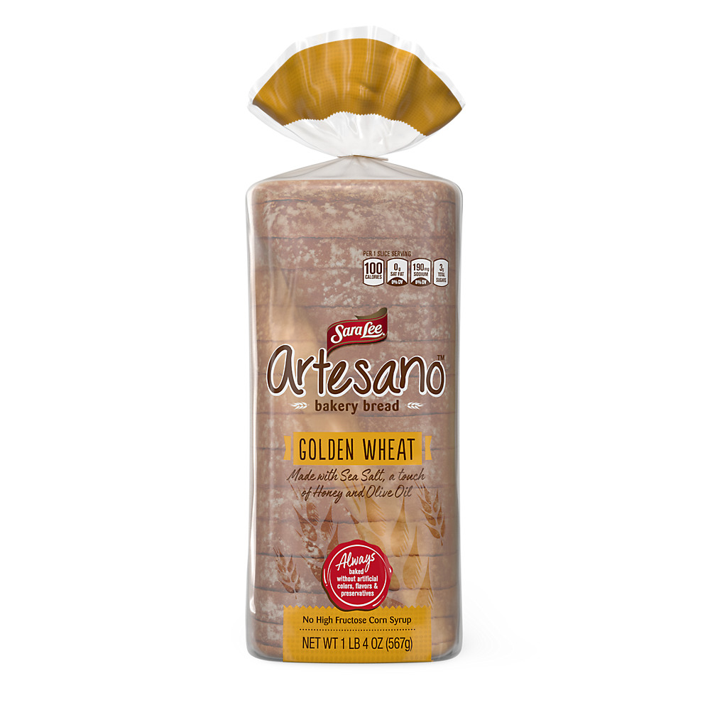 Calories in Sara Lee Artesano Golden Wheat Bakery Bread, 20 oz