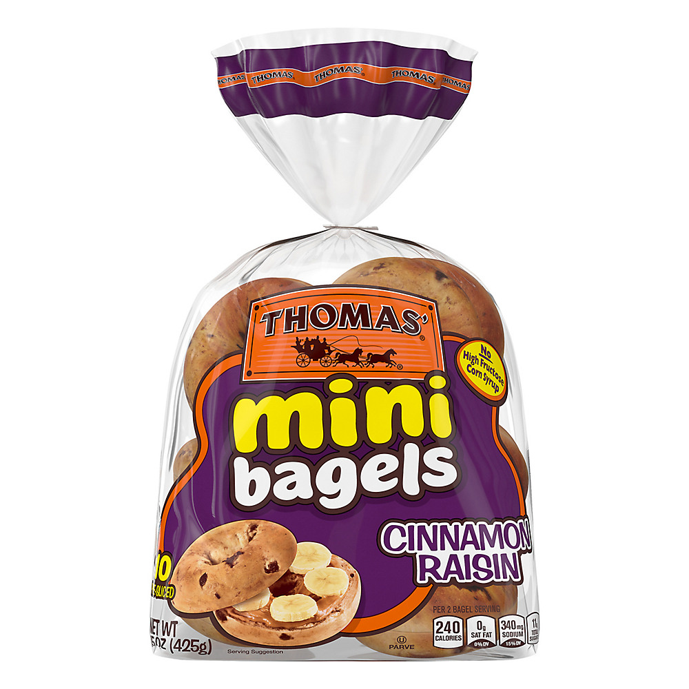 Calories in Thomas' Cinnamon Raisin Mini Bagels, 10 ct