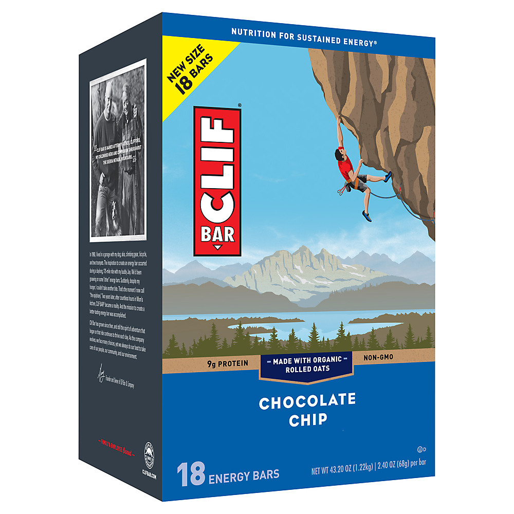 Calories in Clif Chocolate Chip Energy Bars, 18 ct
