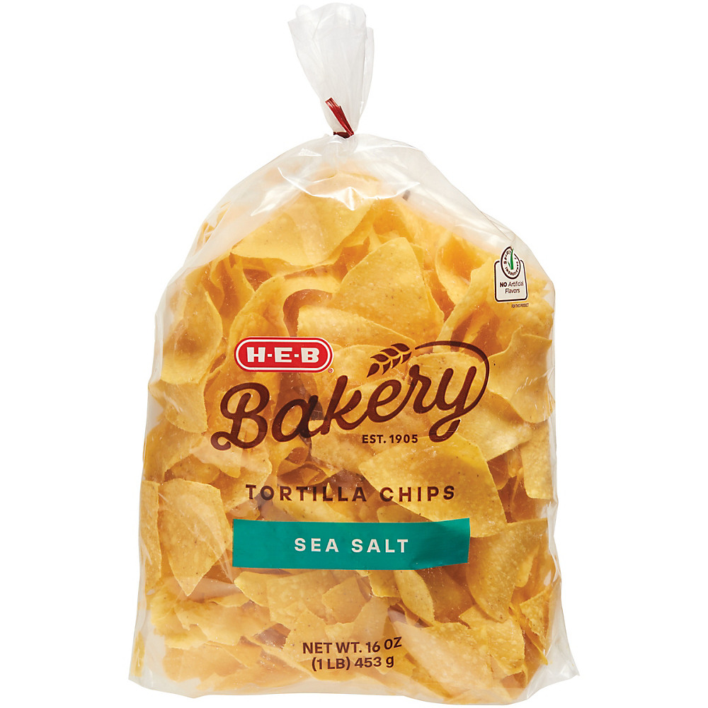 Calories in H-E-B Sea Salt Tortilla Chips, 16 oz