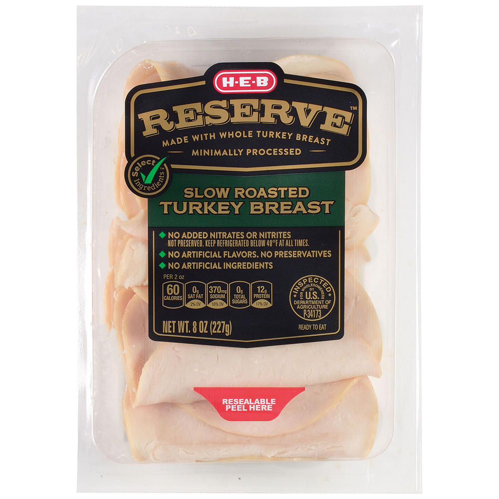 Calories in HEB Select Ingredients Reserve Slow Roasted Turkey Breast