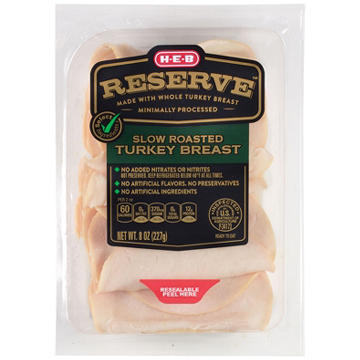 H-E-B Reserve Slow-Roasted Turkey Breast Lunch Meat, 8 oz