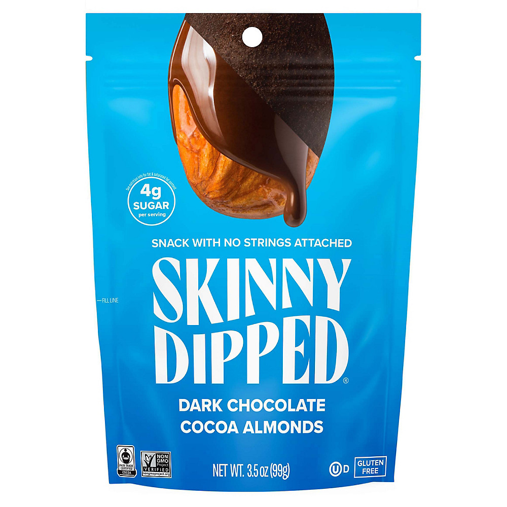 Calories in Skinny Dipped Dark Chocolate Cocoa Almonds, 3.5 oz