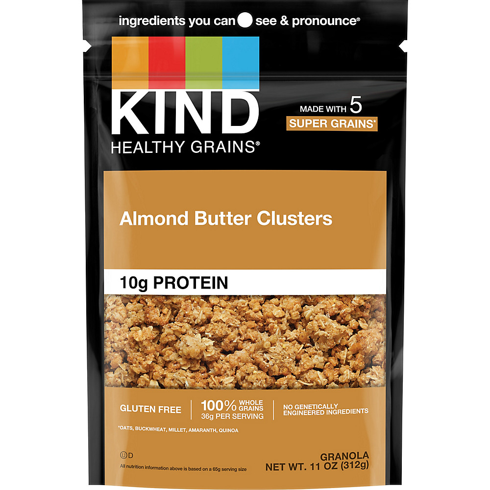 Calories in Kind Healthy Grains Almond Butter Whole Grain Clusters Granola, 11 oz