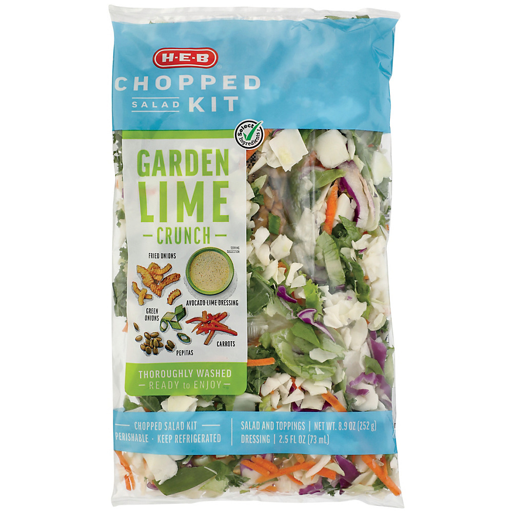 Calories in H-E-B Select Ingredients Garden Lime Crunch Chopped Salad Kit, 11.4 oz