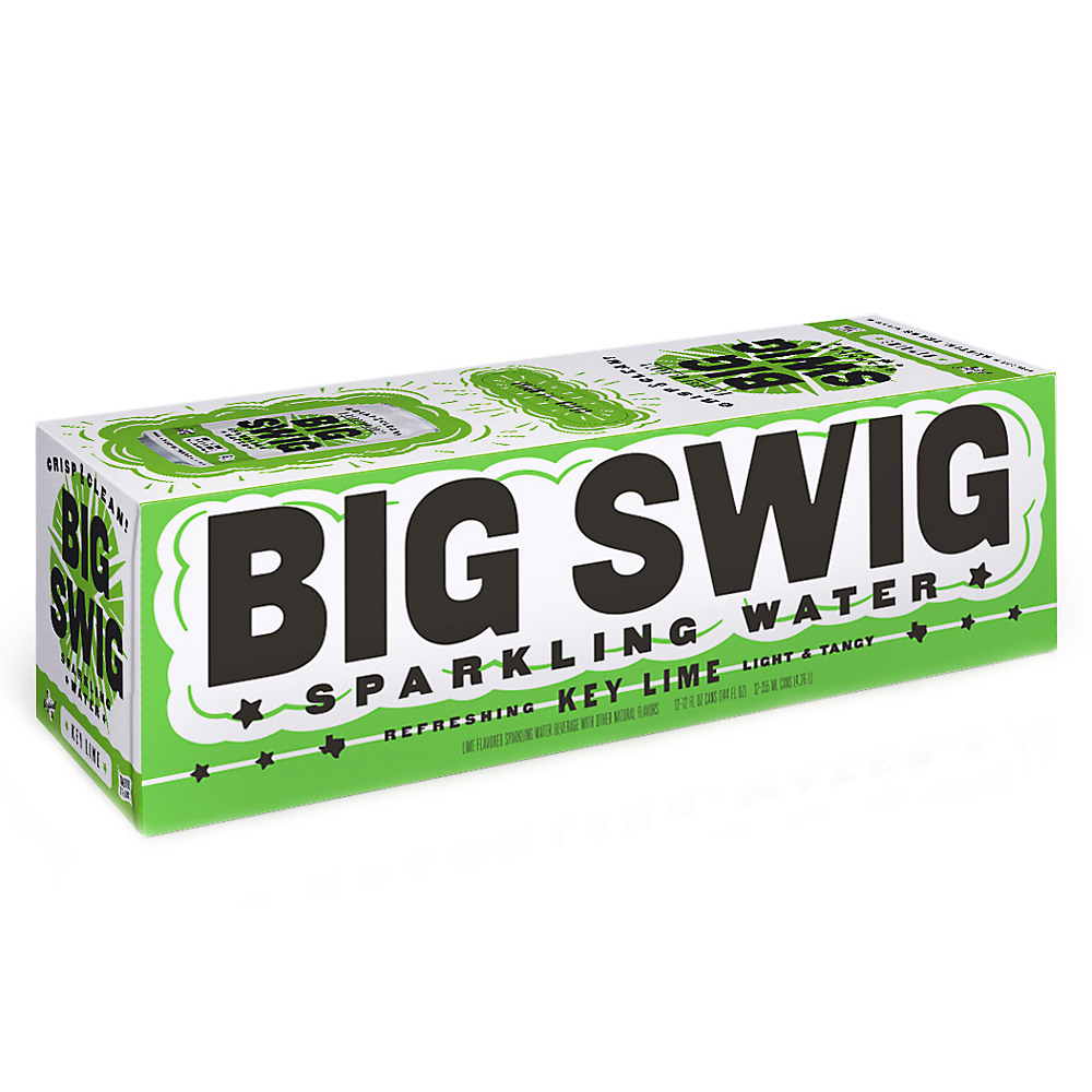 Calories in Big Swig Key Lime Sparkling Water 12 oz Cans, 12 pk