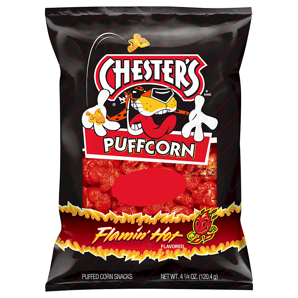 Calories in Chester's Flamin' Hot Puffcorn, 4.25 oz