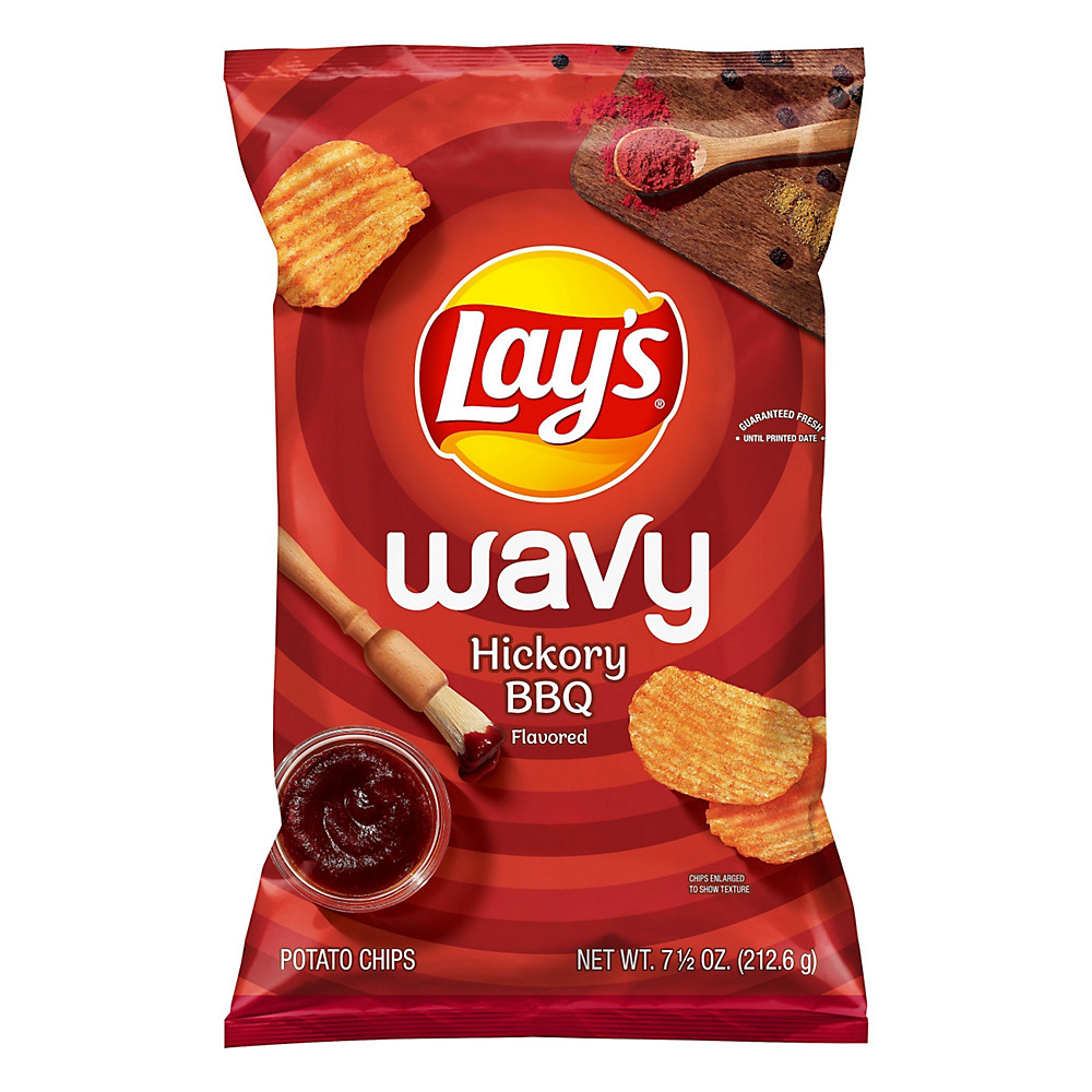 Calories in Lay's Wavy Hickory BBQ Potato Chips, 7.5 oz